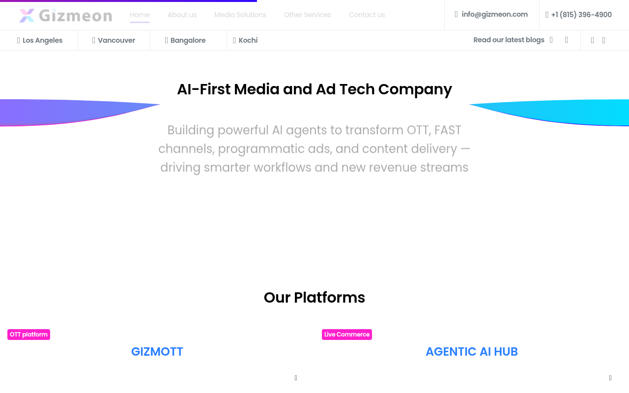 Gizmeon homepage screenshot
