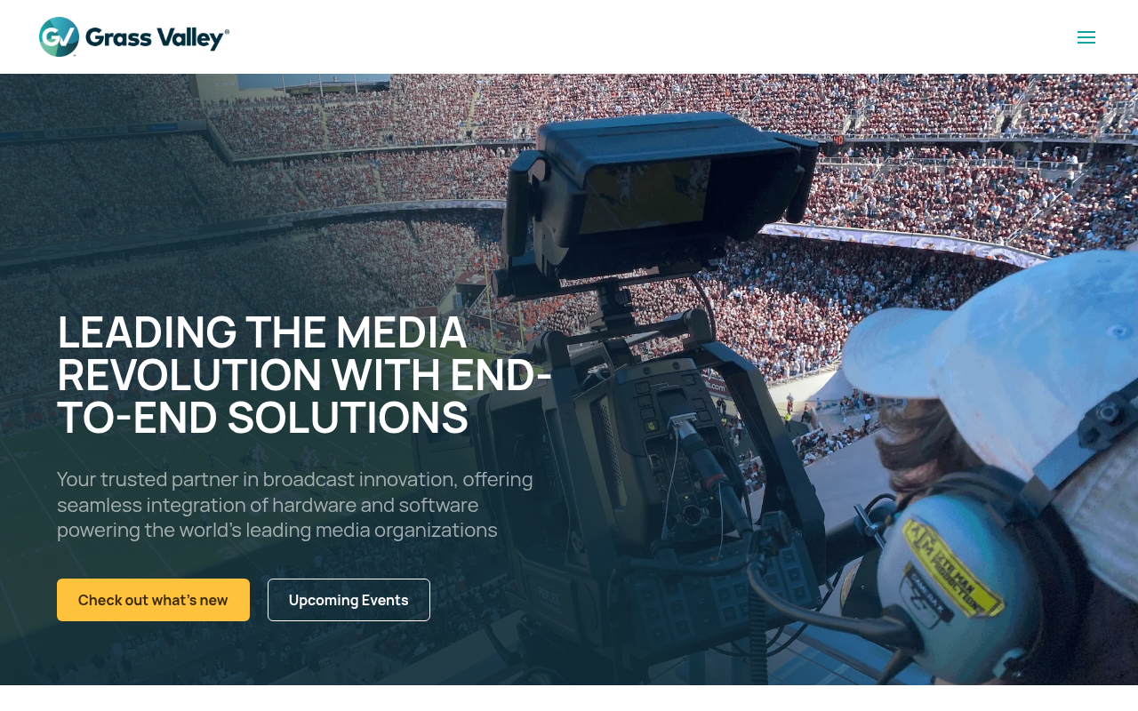 GrassValley homepage screenshot