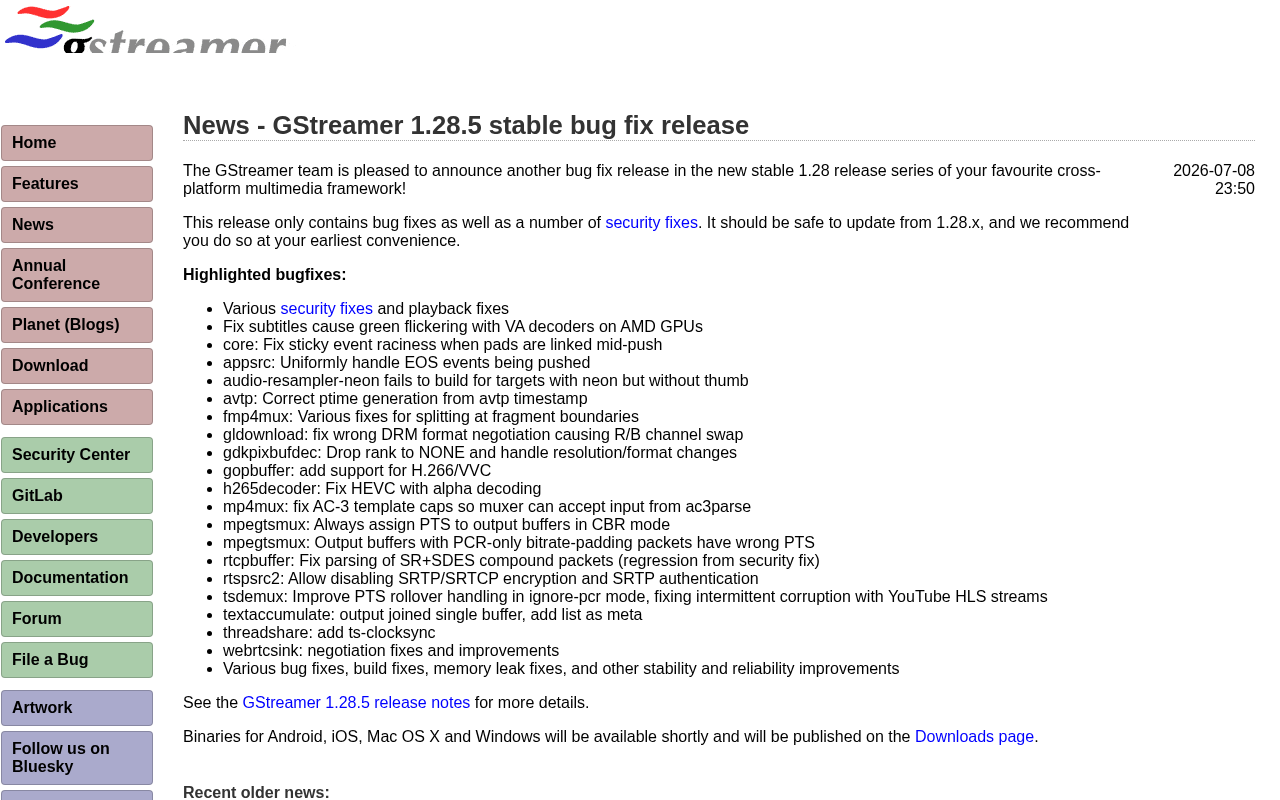 Gstreamer homepage screenshot