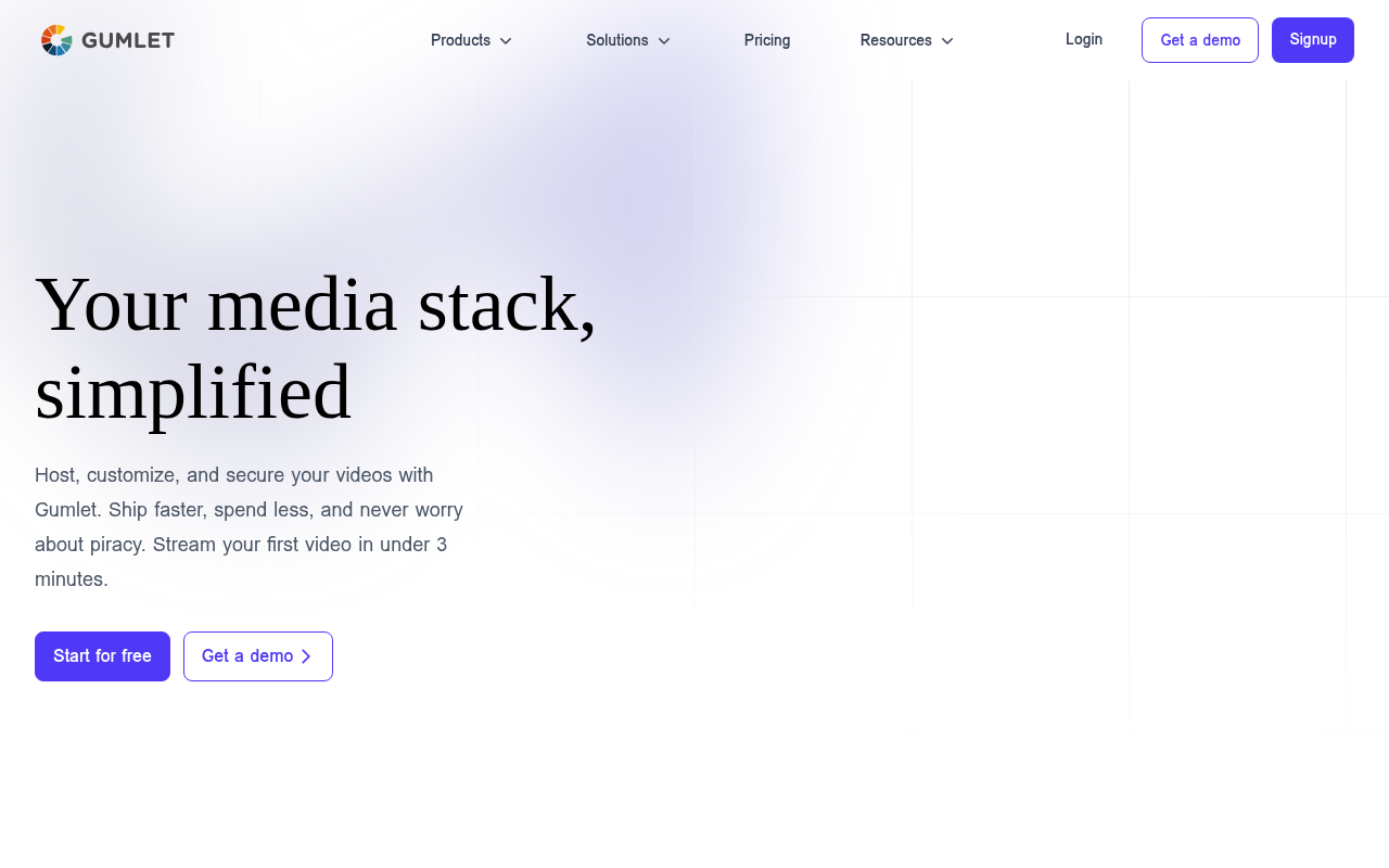 Gumlet homepage screenshot