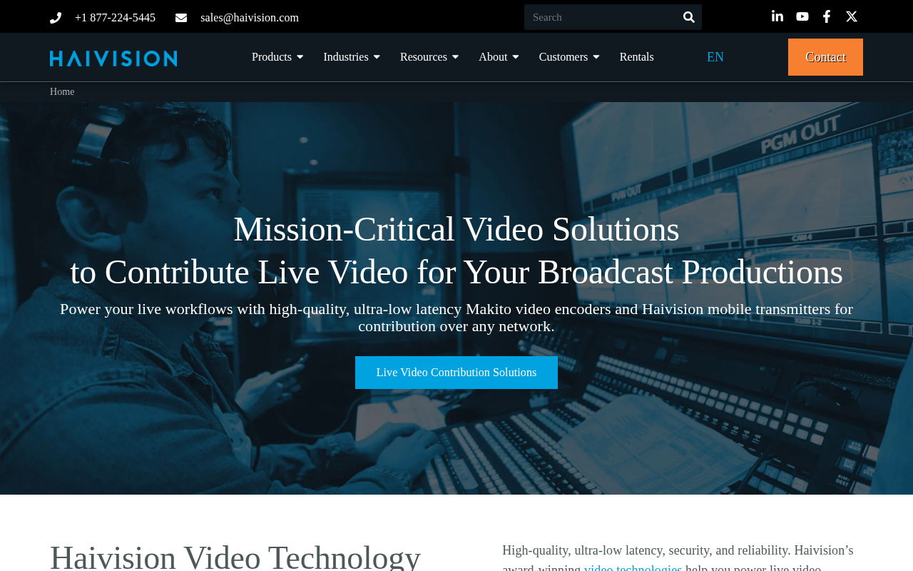 Haivision homepage screenshot