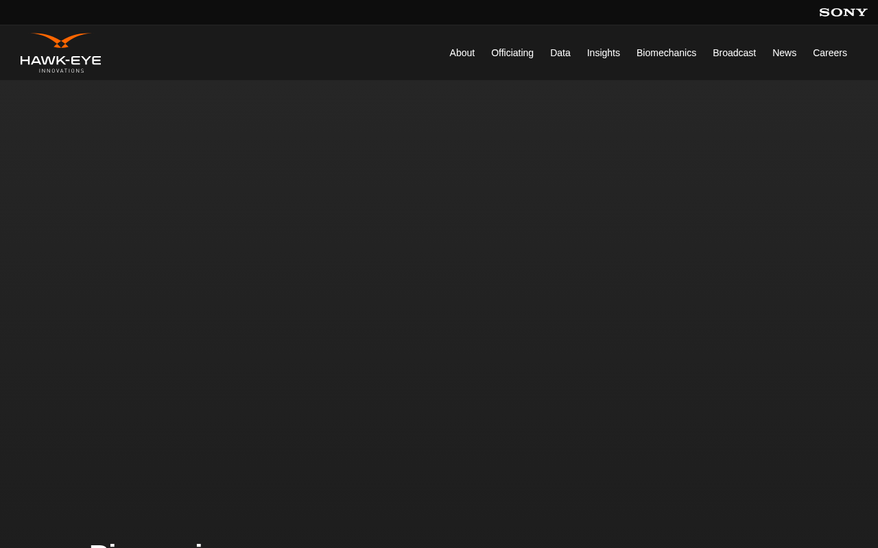 Hawk-Eye Innovations homepage screenshot
