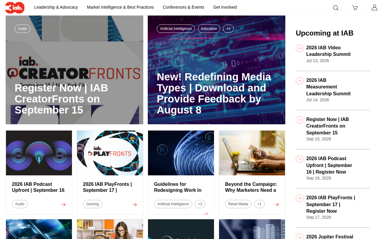 IAB (Interactive Advertising Bureau) homepage screenshot