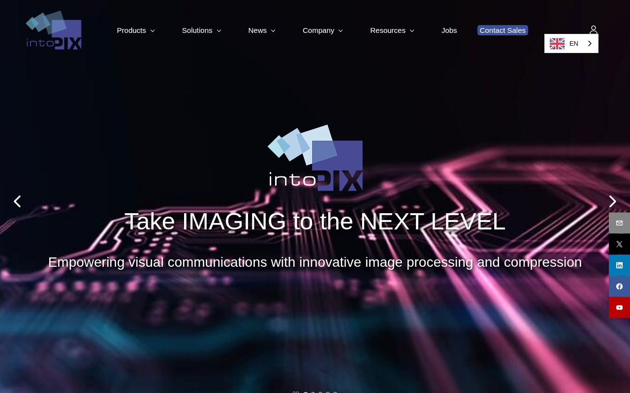 intoPIX homepage screenshot