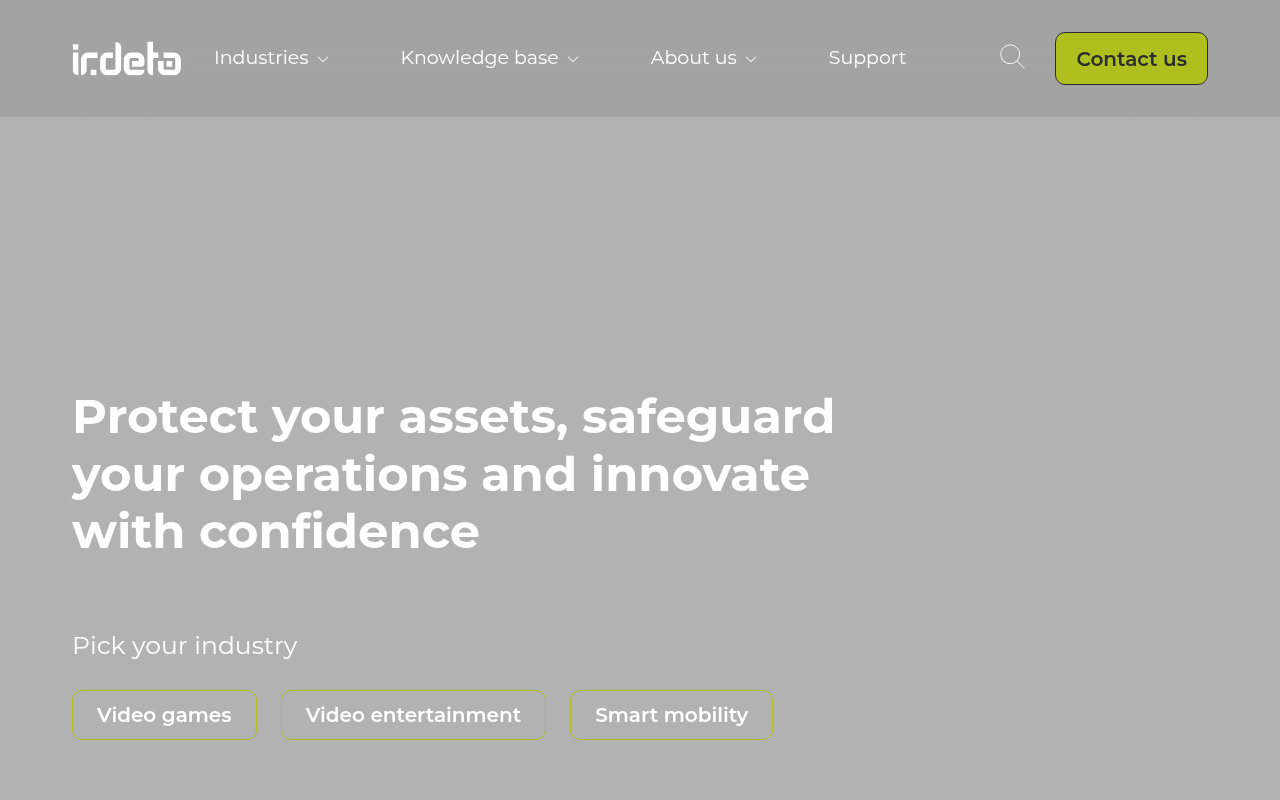Irdeto homepage screenshot