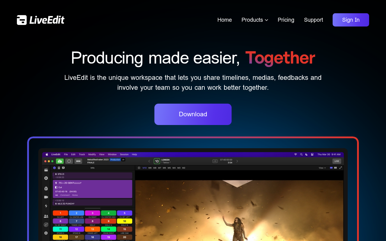 LiveEdit homepage screenshot