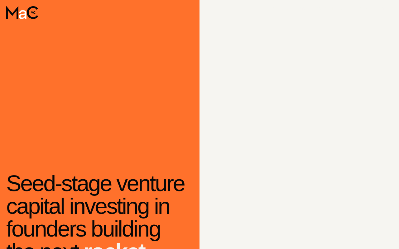 MaC Venture Capital homepage screenshot