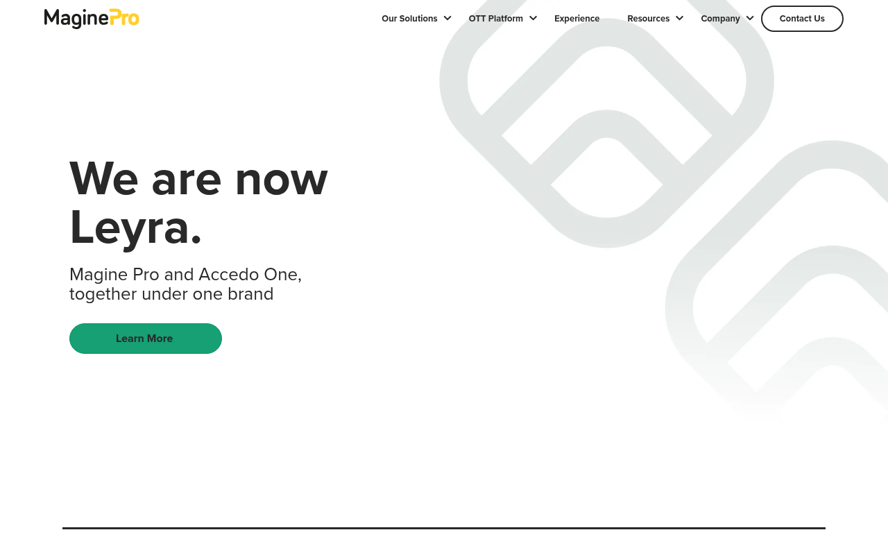 Magine Pro homepage screenshot