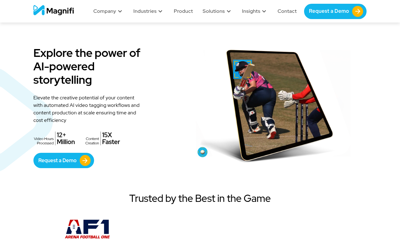 Magnifi homepage screenshot