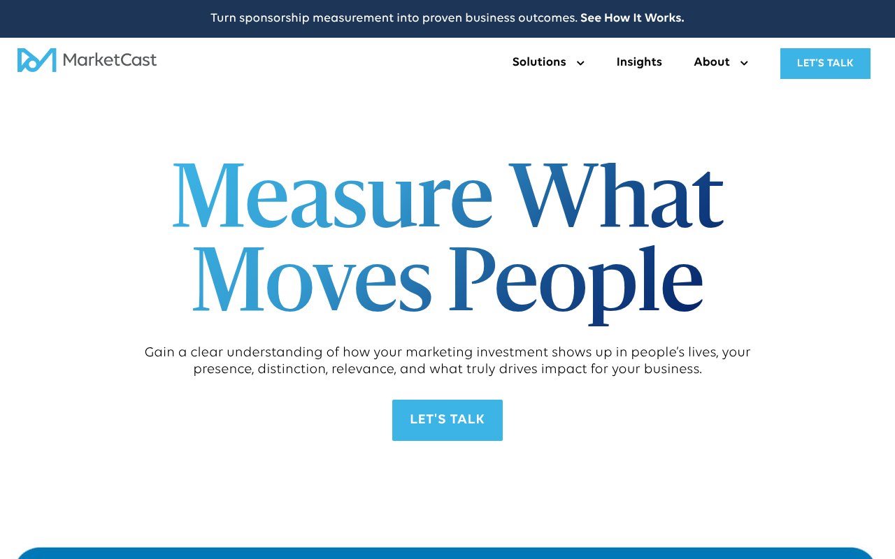 MarketCast homepage screenshot