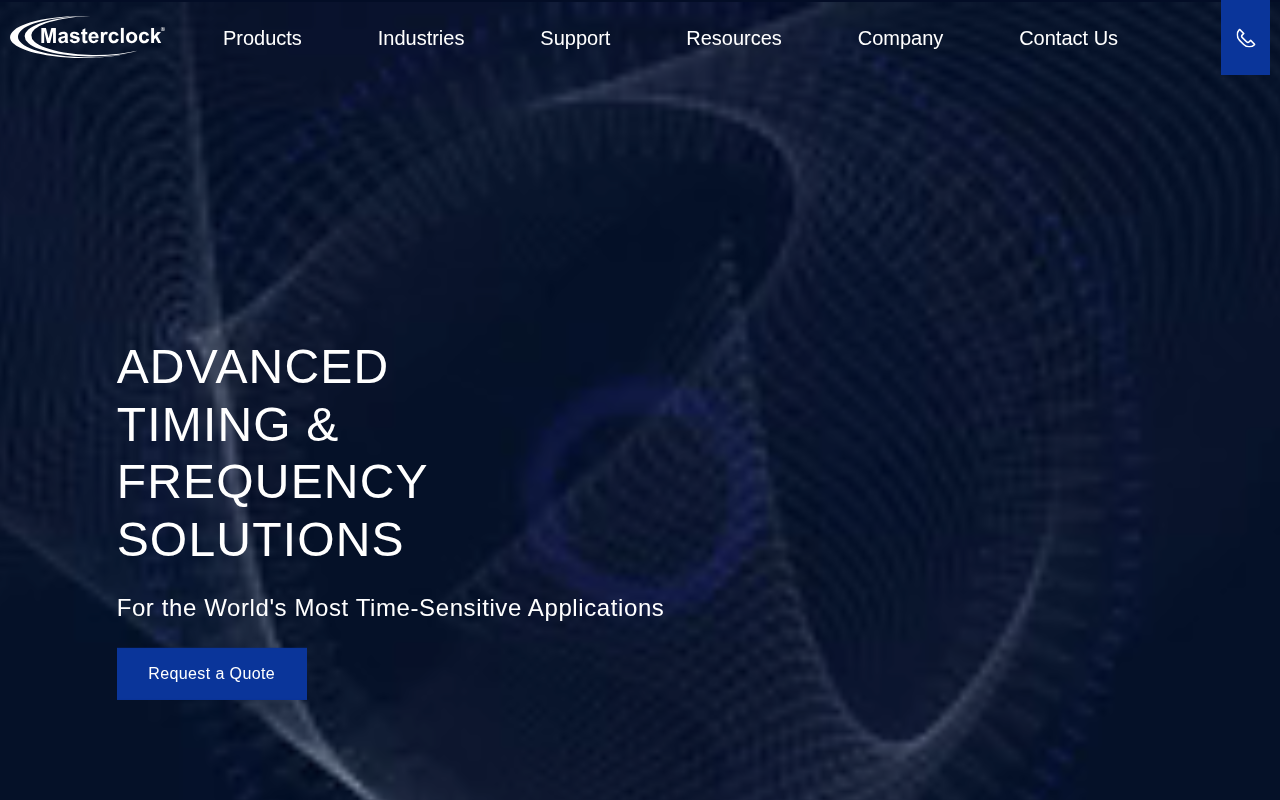 Masterclock homepage screenshot