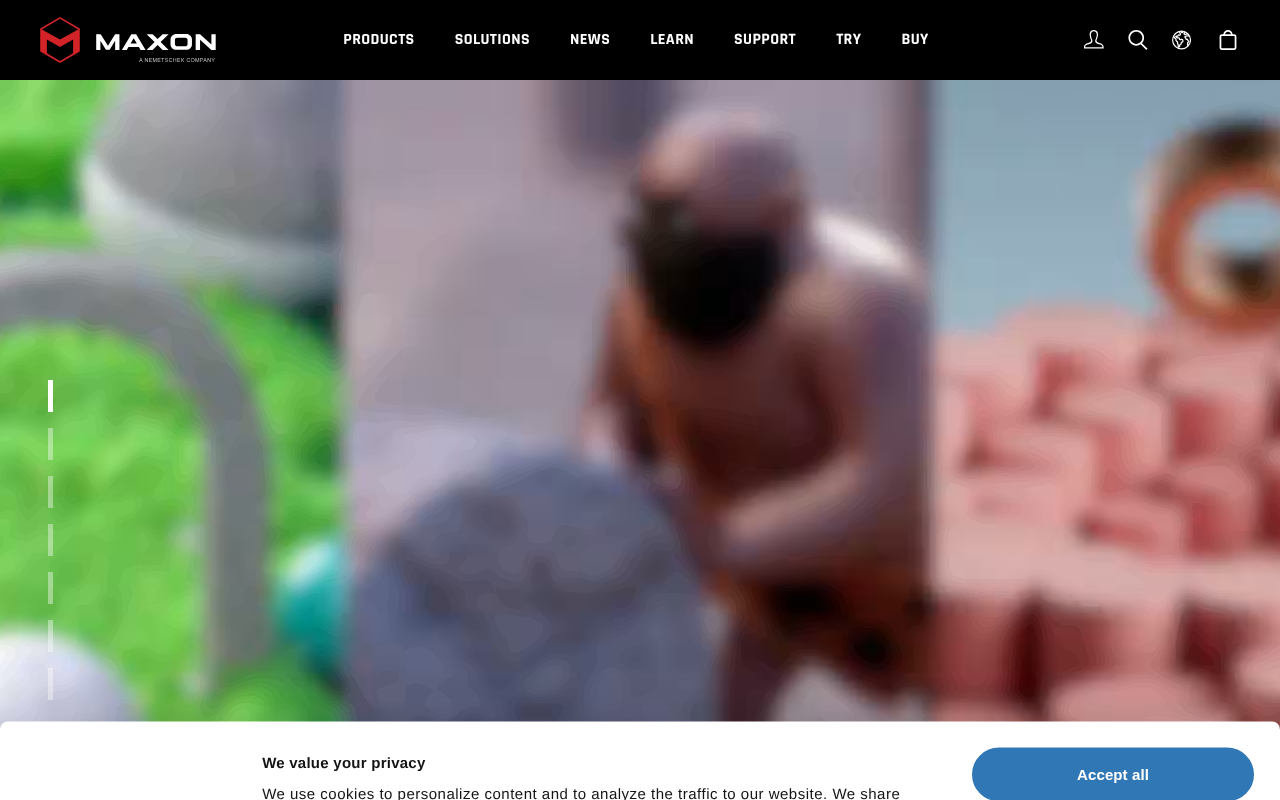 Maxon homepage screenshot