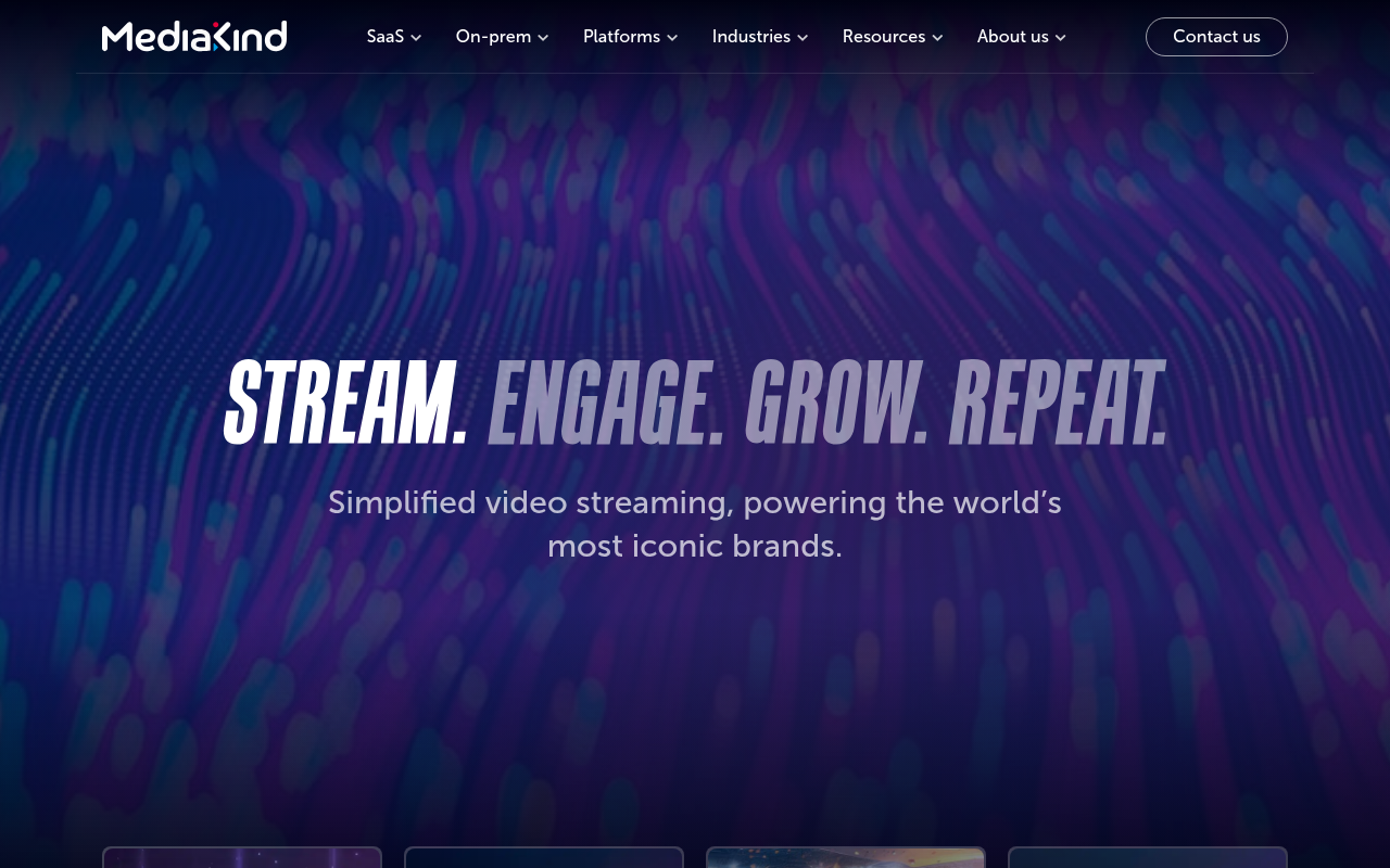 MediaKind (An Ericsson Company) homepage screenshot
