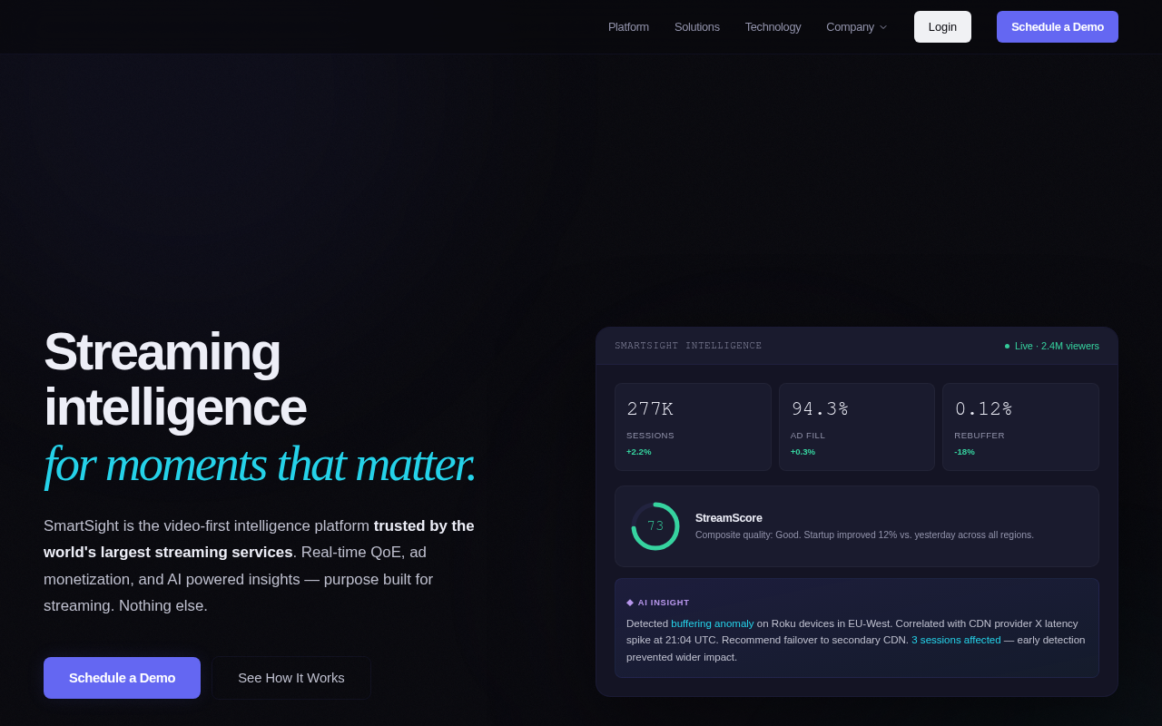 MediaMelon homepage screenshot