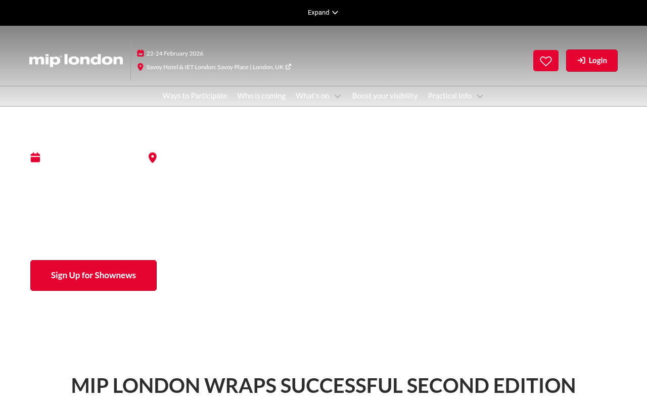 MIPTV homepage screenshot