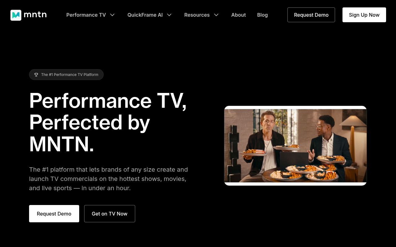 MNTN homepage screenshot