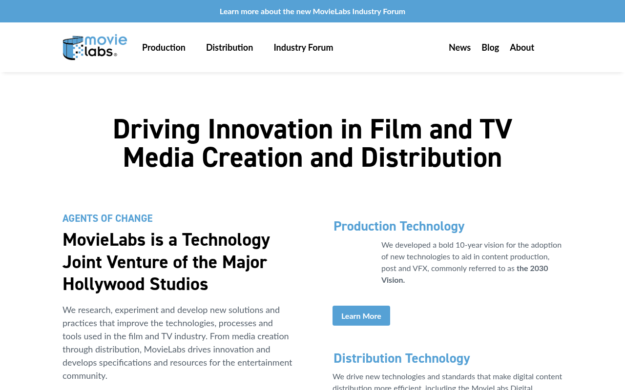 MovieLabs homepage screenshot