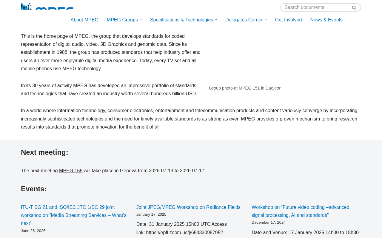 MPEG homepage screenshot