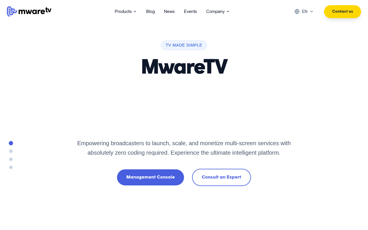 MwareTV homepage screenshot