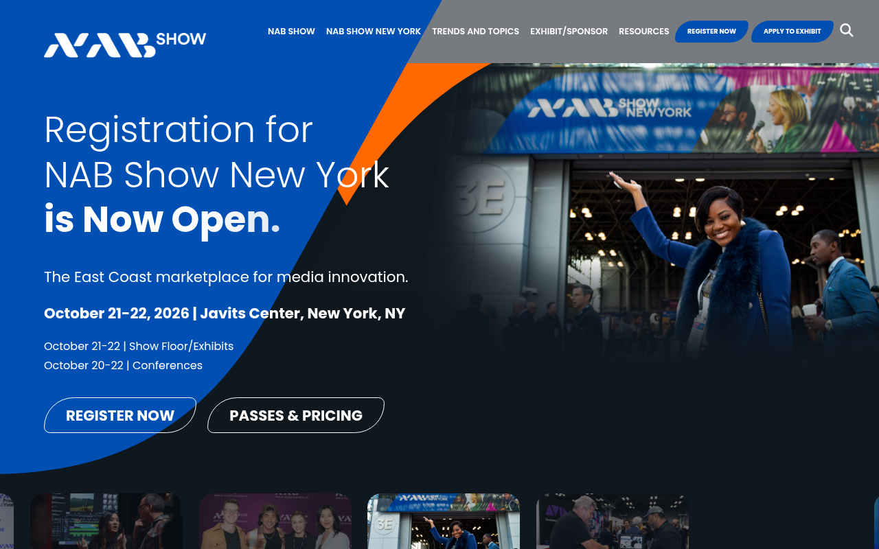 NAB Amplify homepage screenshot