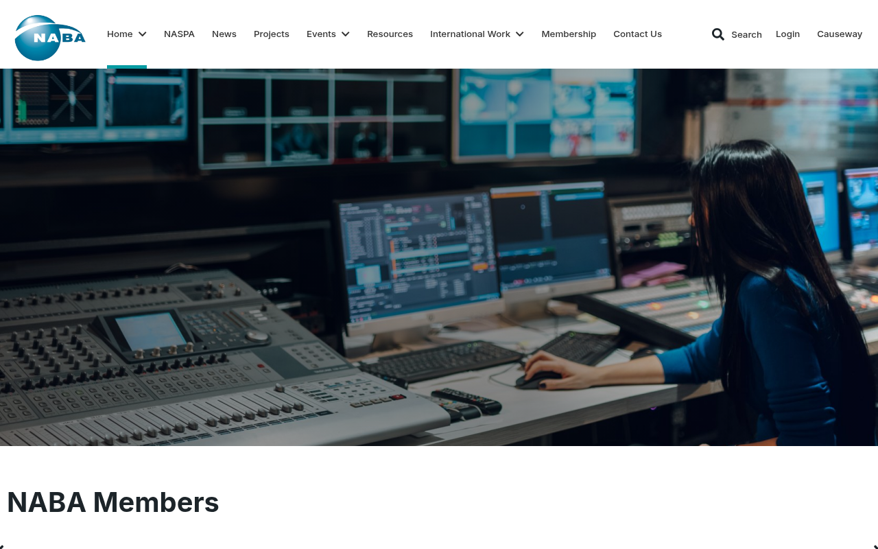 NABA homepage screenshot