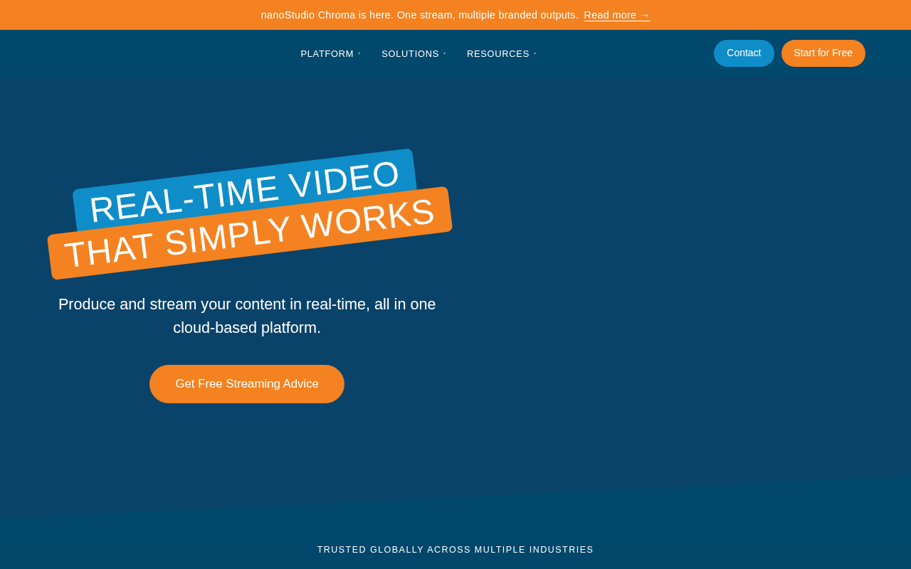 nanocosmos homepage screenshot