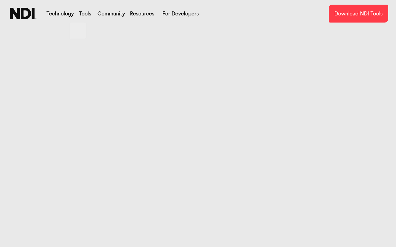 NDI (Vizrt) homepage screenshot