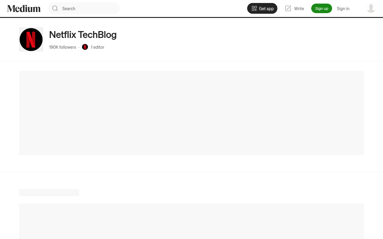 Netflix Technology Blog homepage screenshot