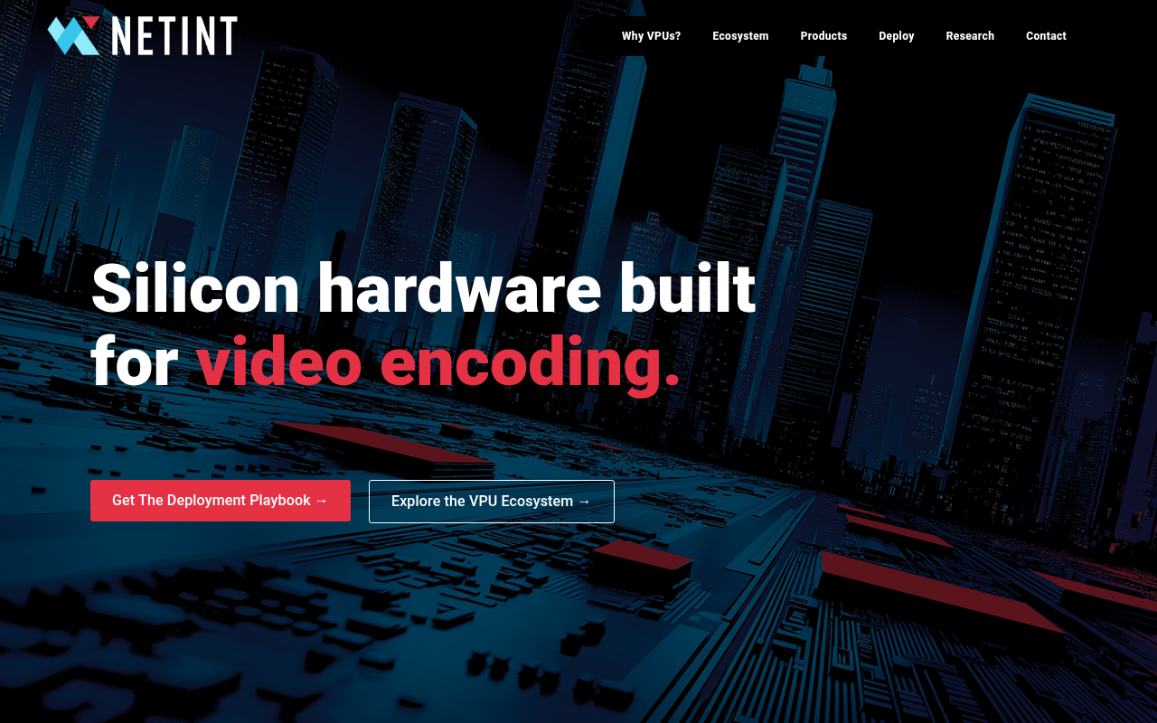 NETINT Technologies homepage screenshot