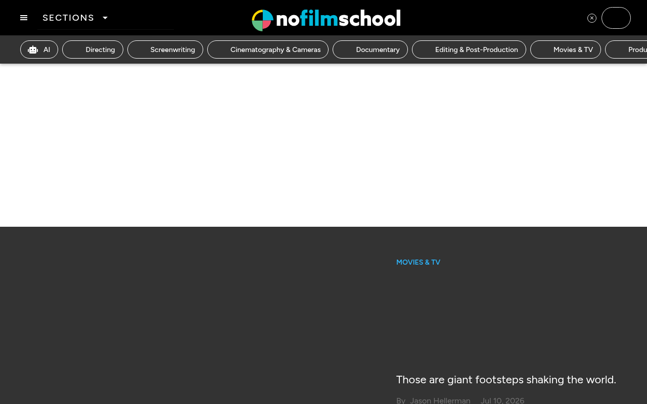 NoFilmSchool homepage screenshot