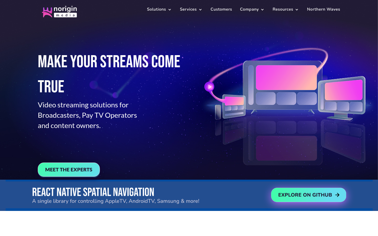 Norigin Media homepage screenshot