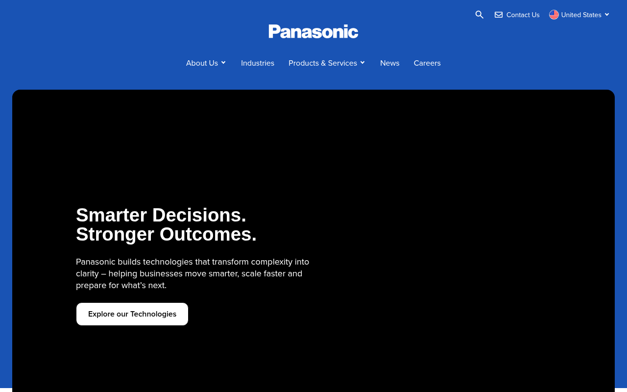 Panasonic (Professional) homepage screenshot