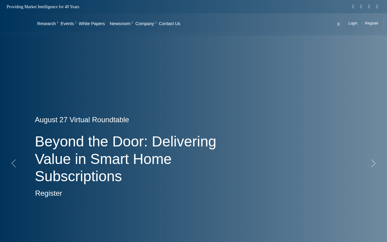 Parks Associates homepage screenshot