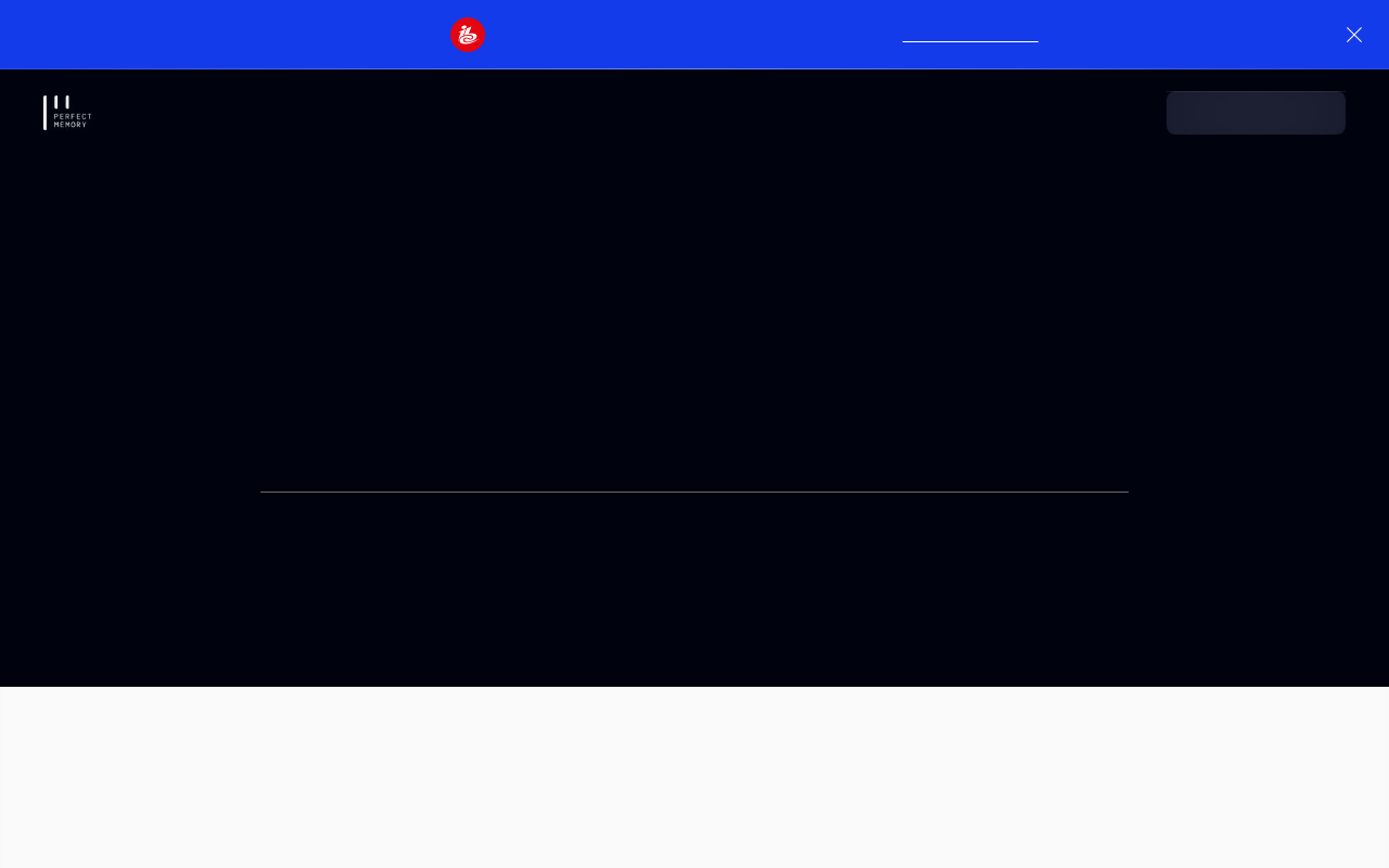 Perfect Memory homepage screenshot