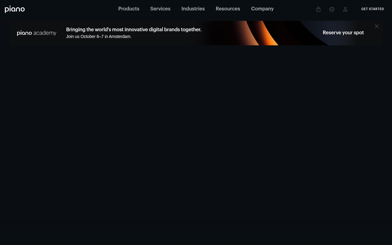 Piano homepage screenshot