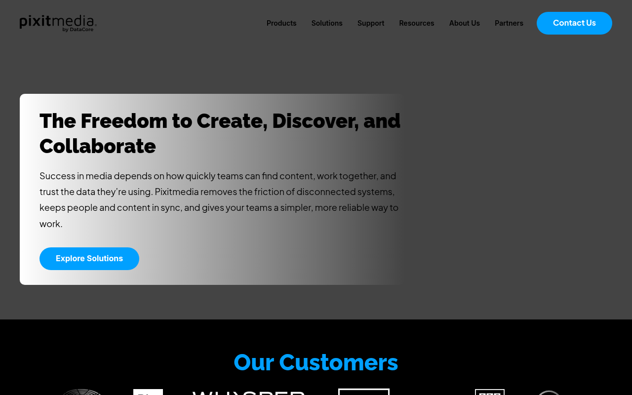 Pixit Media homepage screenshot