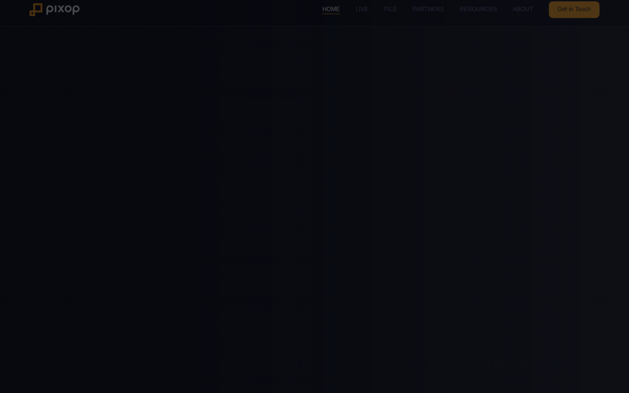 Pixop homepage screenshot