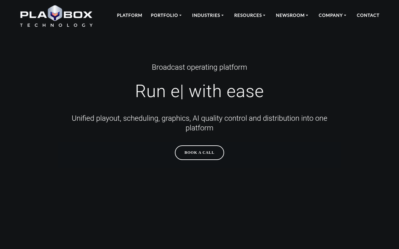PlayBox Technology homepage screenshot