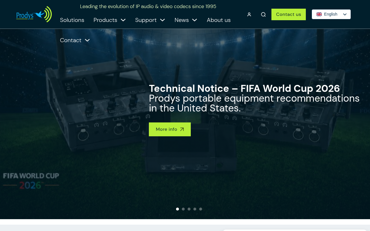 Prodys homepage screenshot