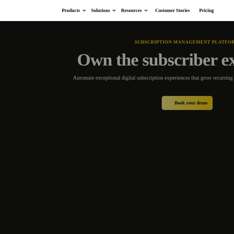 Recurly homepage screenshot