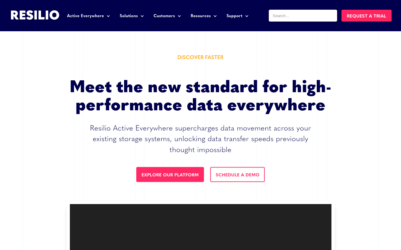 Resilio homepage screenshot