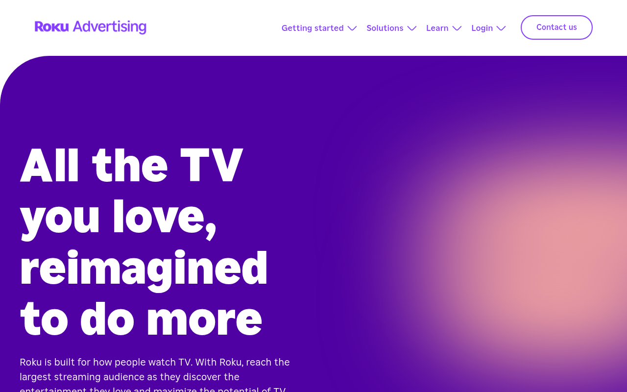 Roku Advertising homepage screenshot