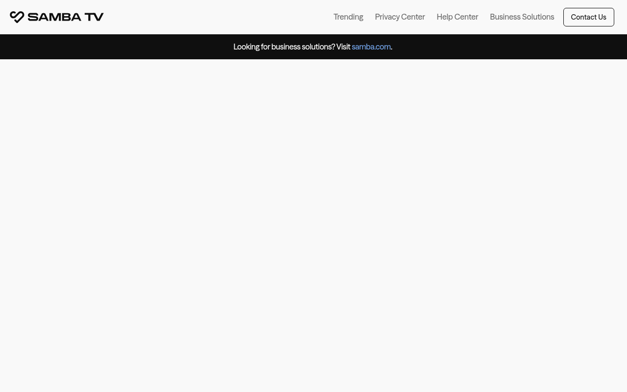 Samba TV homepage screenshot