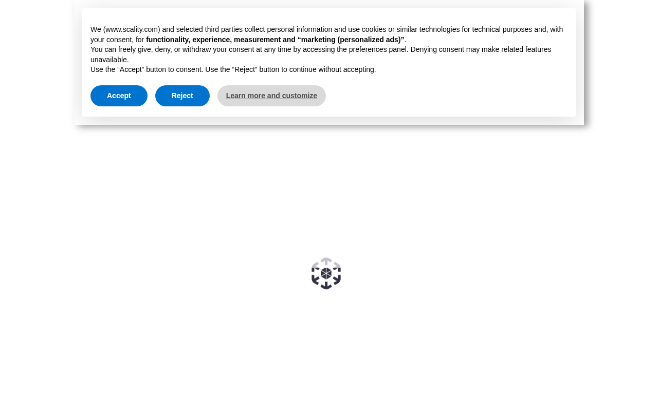Scality homepage screenshot