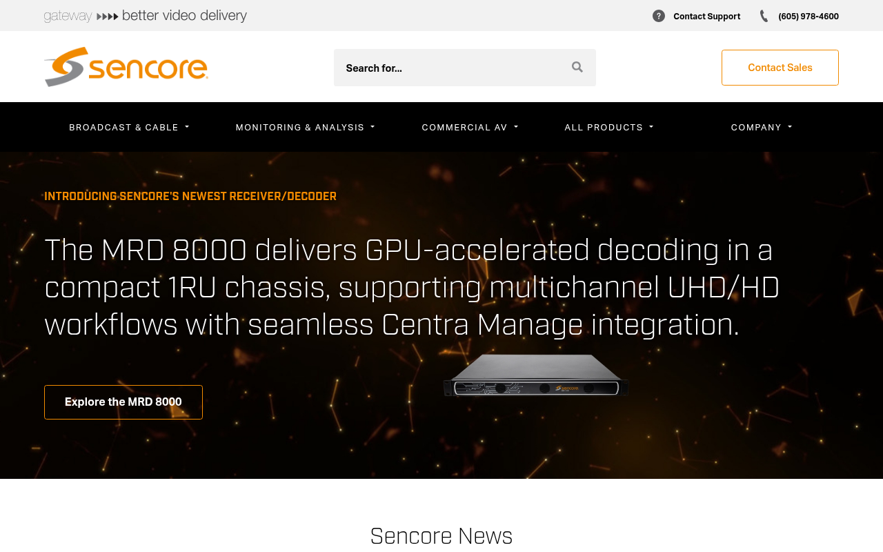 Sencore homepage screenshot