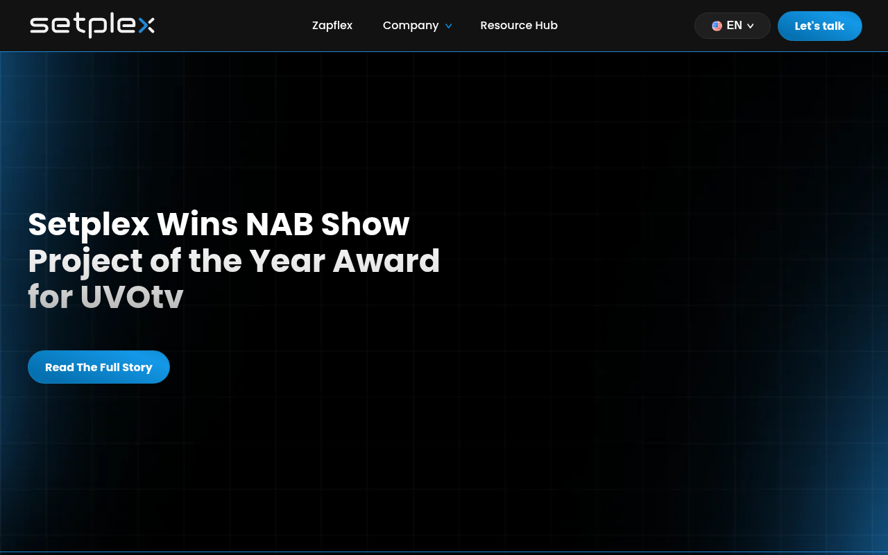 Setplex homepage screenshot