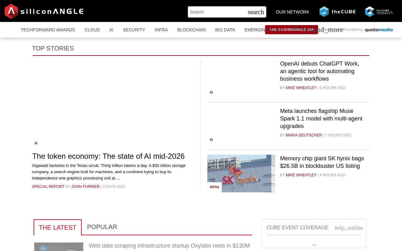 SiliconAngle homepage screenshot