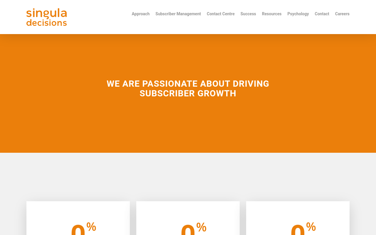 Singula Decisions homepage screenshot