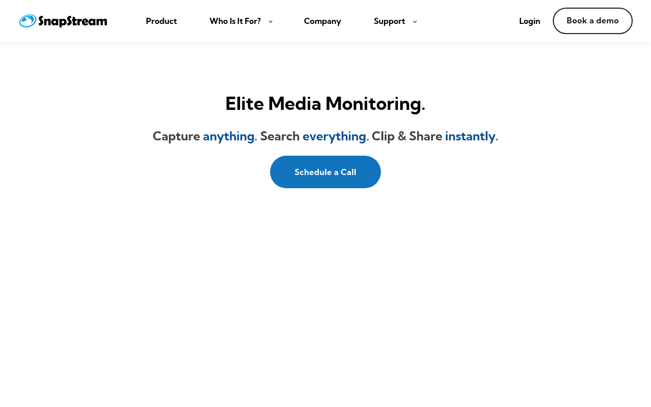 SnapStream homepage screenshot
