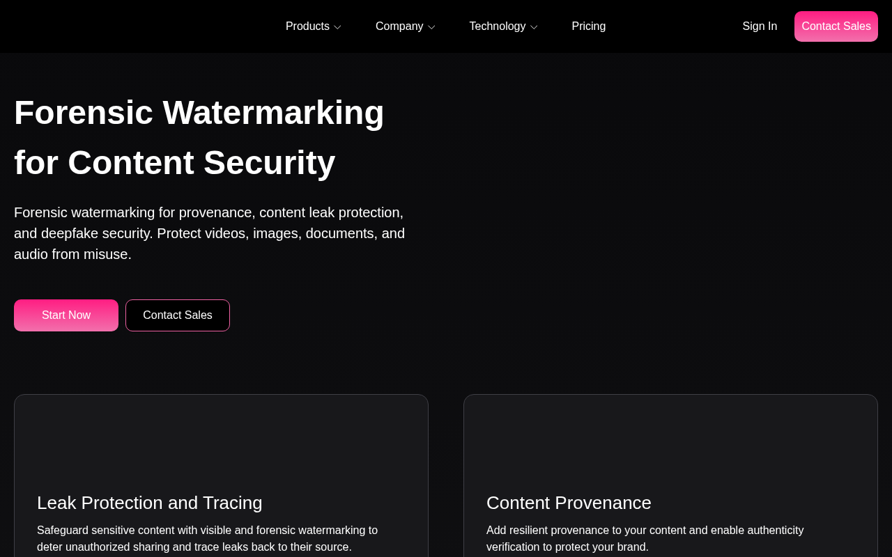 Steg.AI homepage screenshot